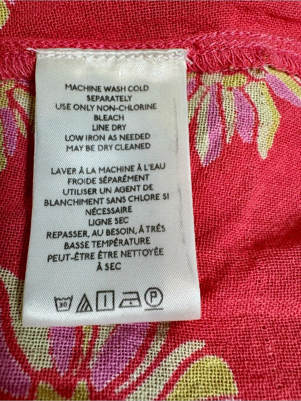 Free People Indigo Molly Tunic Dress Hollyhock Floral Pink Size M
